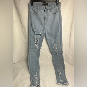 DENIM SKINNY JEANS - RIPPED JEANS - SIZE 7